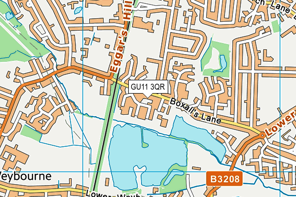 GU11 3QR map - OS VectorMap District (Ordnance Survey)