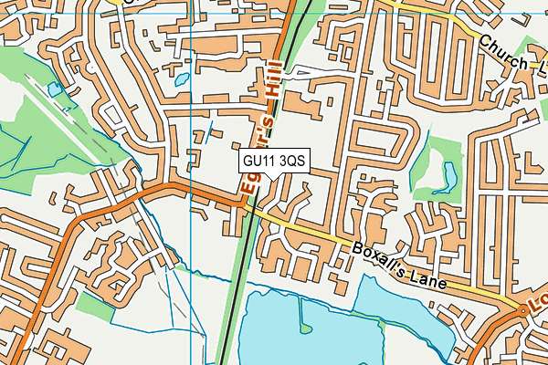 GU11 3QS map - OS VectorMap District (Ordnance Survey)
