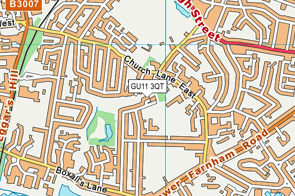 GU11 3QT map - OS VectorMap District (Ordnance Survey)