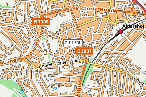 GU11 3QU map - OS VectorMap District (Ordnance Survey)