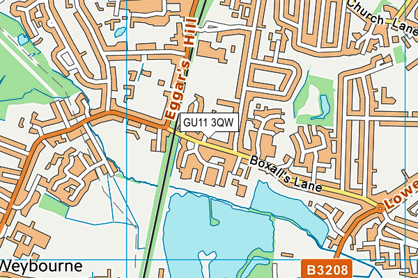 GU11 3QW map - OS VectorMap District (Ordnance Survey)