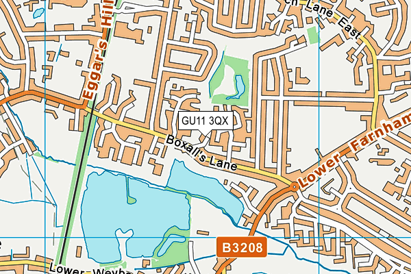 GU11 3QX map - OS VectorMap District (Ordnance Survey)