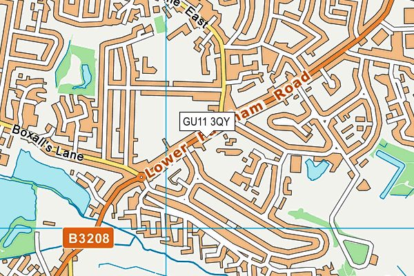 GU11 3QY map - OS VectorMap District (Ordnance Survey)