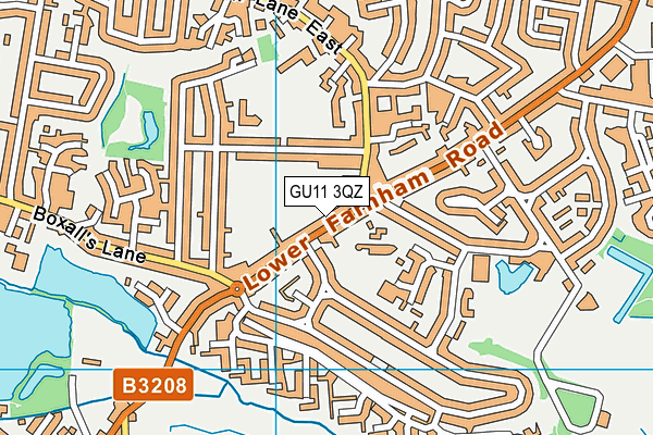 GU11 3QZ map - OS VectorMap District (Ordnance Survey)