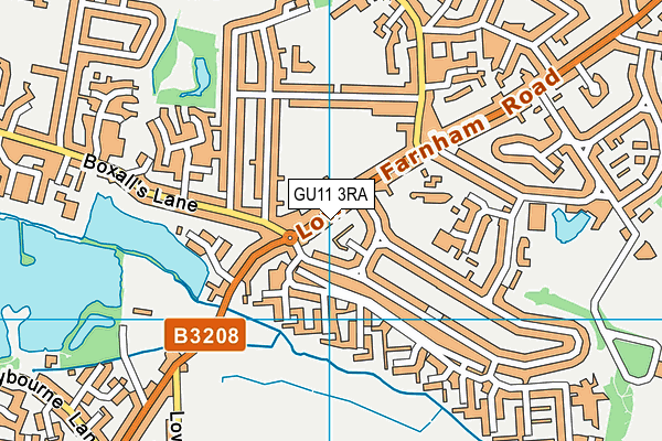 GU11 3RA map - OS VectorMap District (Ordnance Survey)