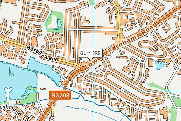 GU11 3RB map - OS VectorMap District (Ordnance Survey)