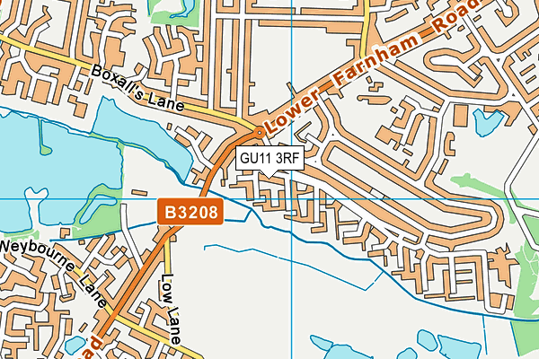 GU11 3RF map - OS VectorMap District (Ordnance Survey)