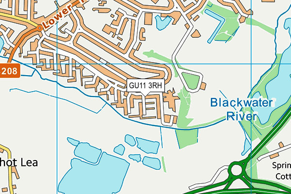 GU11 3RH map - OS VectorMap District (Ordnance Survey)
