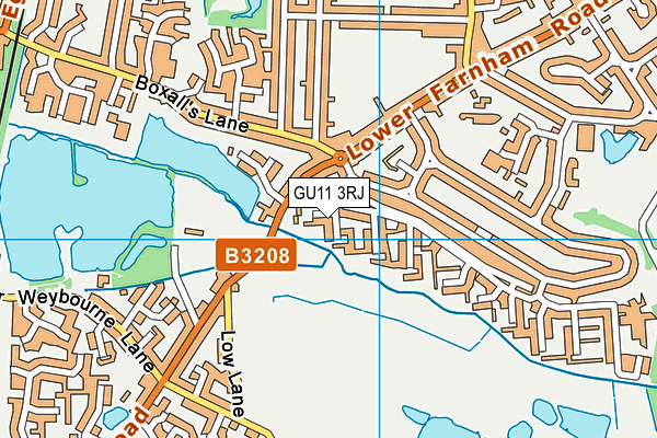 GU11 3RJ map - OS VectorMap District (Ordnance Survey)