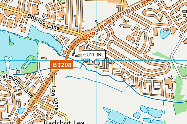 GU11 3RL map - OS VectorMap District (Ordnance Survey)
