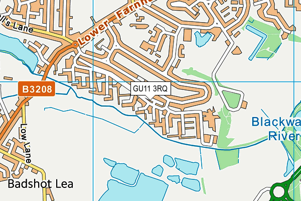 GU11 3RQ map - OS VectorMap District (Ordnance Survey)