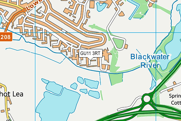 GU11 3RT map - OS VectorMap District (Ordnance Survey)