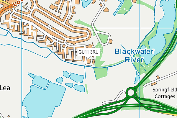 GU11 3RU map - OS VectorMap District (Ordnance Survey)