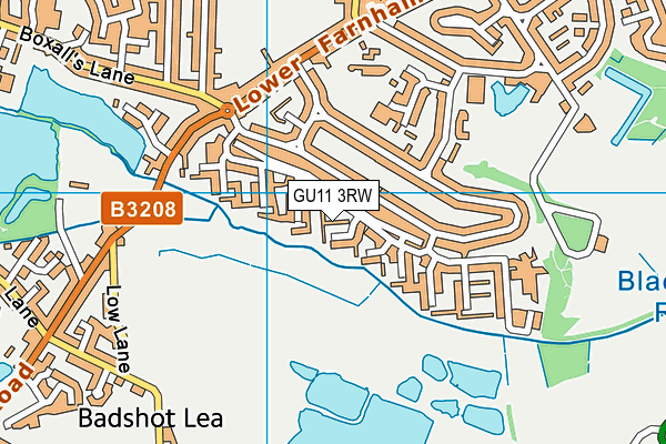 GU11 3RW map - OS VectorMap District (Ordnance Survey)