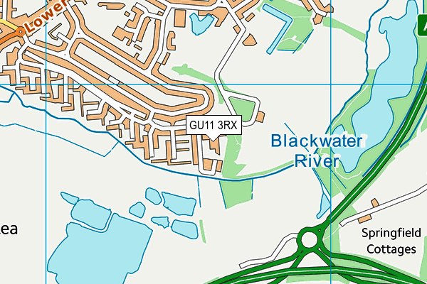 GU11 3RX map - OS VectorMap District (Ordnance Survey)