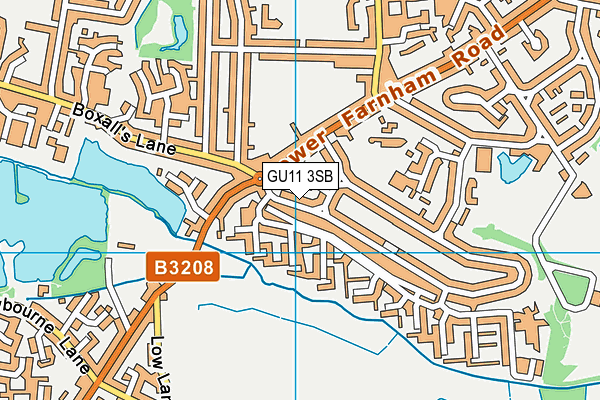 GU11 3SB map - OS VectorMap District (Ordnance Survey)