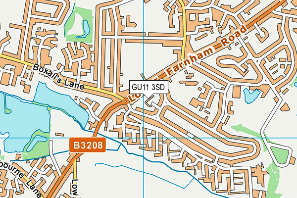 GU11 3SD map - OS VectorMap District (Ordnance Survey)
