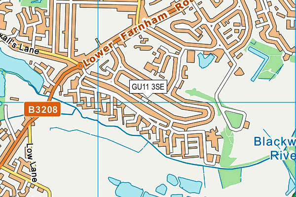 GU11 3SE map - OS VectorMap District (Ordnance Survey)