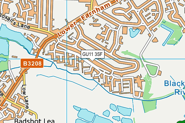 GU11 3SF map - OS VectorMap District (Ordnance Survey)