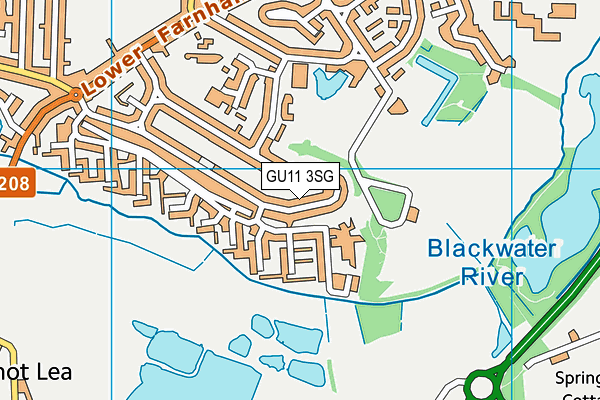 GU11 3SG map - OS VectorMap District (Ordnance Survey)