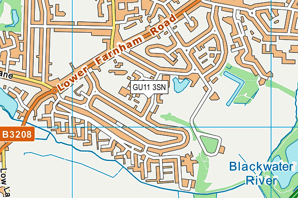 GU11 3SN map - OS VectorMap District (Ordnance Survey)
