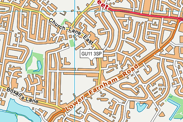 GU11 3SP map - OS VectorMap District (Ordnance Survey)