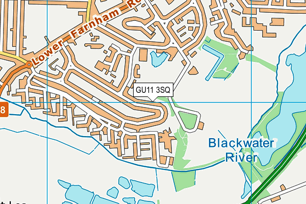 GU11 3SQ map - OS VectorMap District (Ordnance Survey)