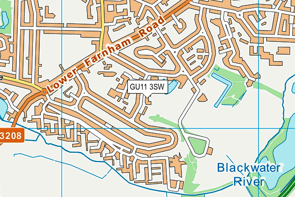 GU11 3SW map - OS VectorMap District (Ordnance Survey)
