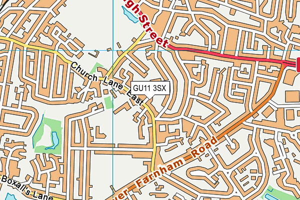GU11 3SX map - OS VectorMap District (Ordnance Survey)