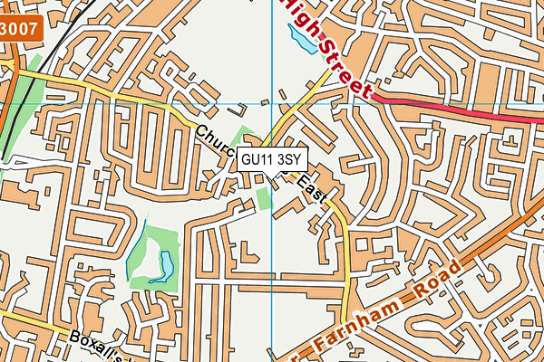 GU11 3SY map - OS VectorMap District (Ordnance Survey)