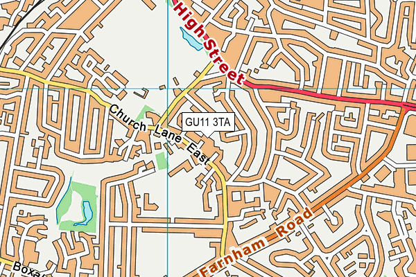 GU11 3TA map - OS VectorMap District (Ordnance Survey)