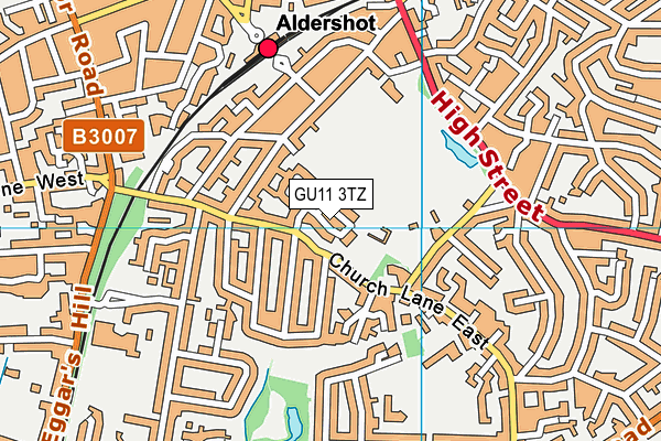 GU11 3TZ map - OS VectorMap District (Ordnance Survey)