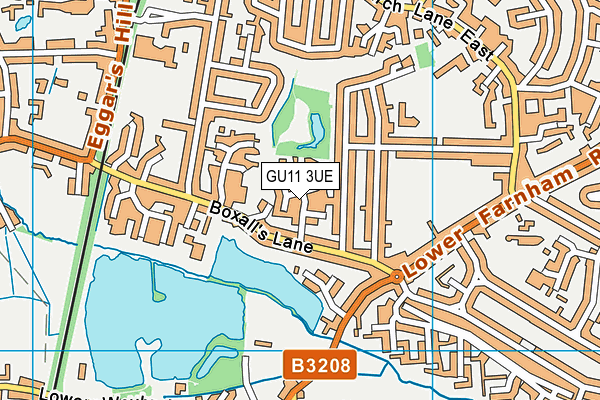 GU11 3UE map - OS VectorMap District (Ordnance Survey)