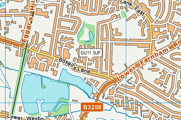 GU11 3UF map - OS VectorMap District (Ordnance Survey)