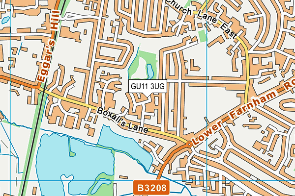 GU11 3UG map - OS VectorMap District (Ordnance Survey)