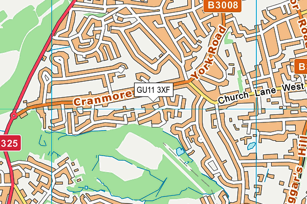 GU11 3XF map - OS VectorMap District (Ordnance Survey)