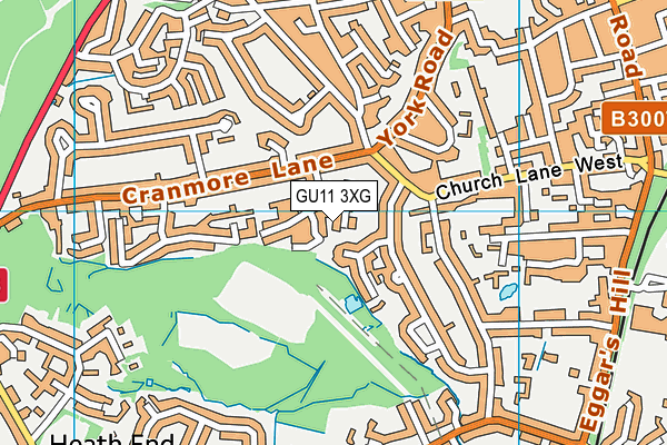 GU11 3XG map - OS VectorMap District (Ordnance Survey)