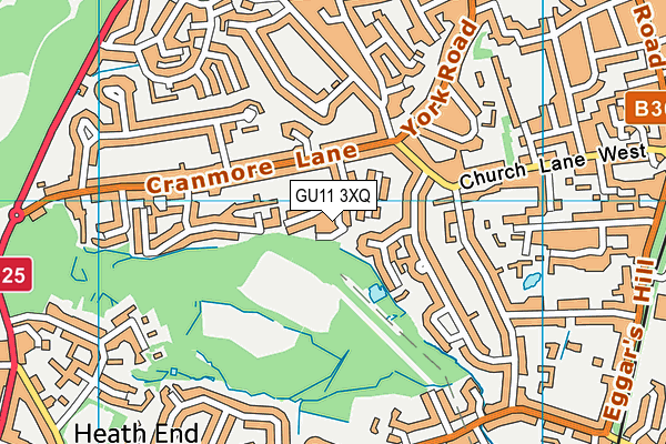 GU11 3XQ map - OS VectorMap District (Ordnance Survey)