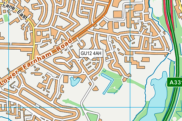 GU12 4AH map - OS VectorMap District (Ordnance Survey)