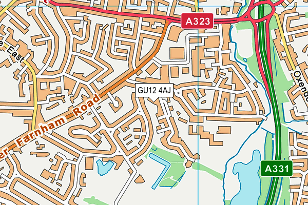 GU12 4AJ map - OS VectorMap District (Ordnance Survey)