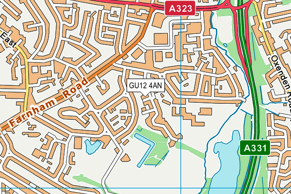 GU12 4AN map - OS VectorMap District (Ordnance Survey)