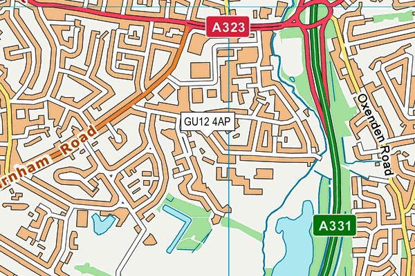 GU12 4AP map - OS VectorMap District (Ordnance Survey)