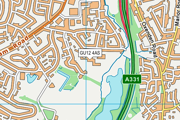 Alderwood Leisure Centre map (GU12 4AS) - OS VectorMap District (Ordnance Survey)
