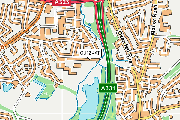 GU12 4AT map - OS VectorMap District (Ordnance Survey)