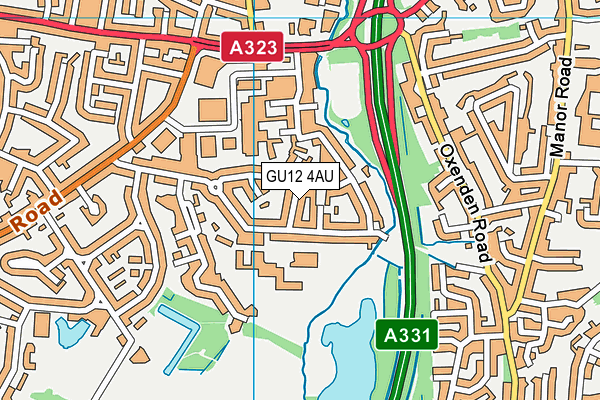 GU12 4AU map - OS VectorMap District (Ordnance Survey)