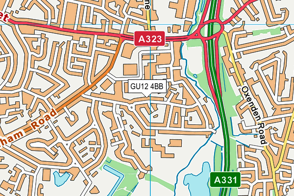 GU12 4BB map - OS VectorMap District (Ordnance Survey)