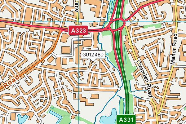 GU12 4BD map - OS VectorMap District (Ordnance Survey)