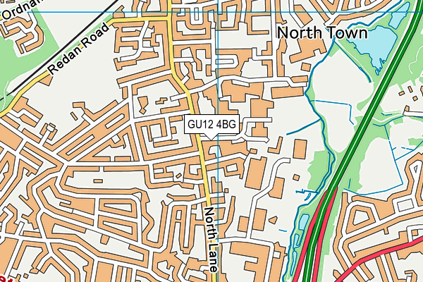 GU12 4BG map - OS VectorMap District (Ordnance Survey)