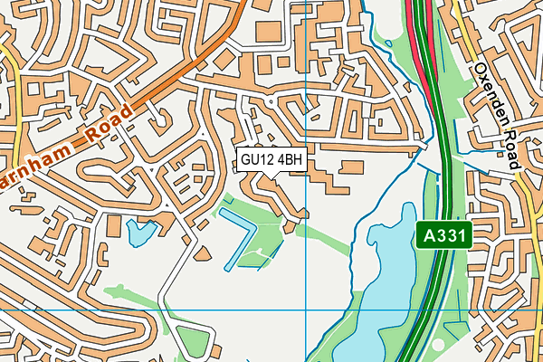 GU12 4BH map - OS VectorMap District (Ordnance Survey)