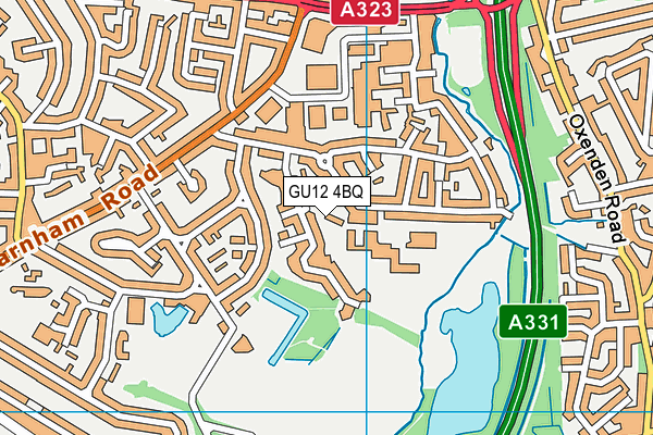 GU12 4BQ map - OS VectorMap District (Ordnance Survey)